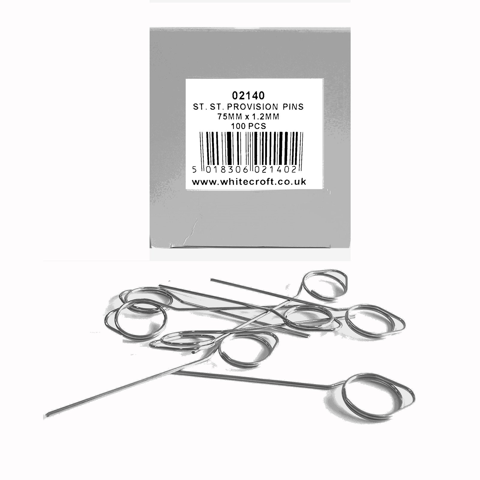 Provision Pins 3" Stainless Steel Large Pins - 100 per Box